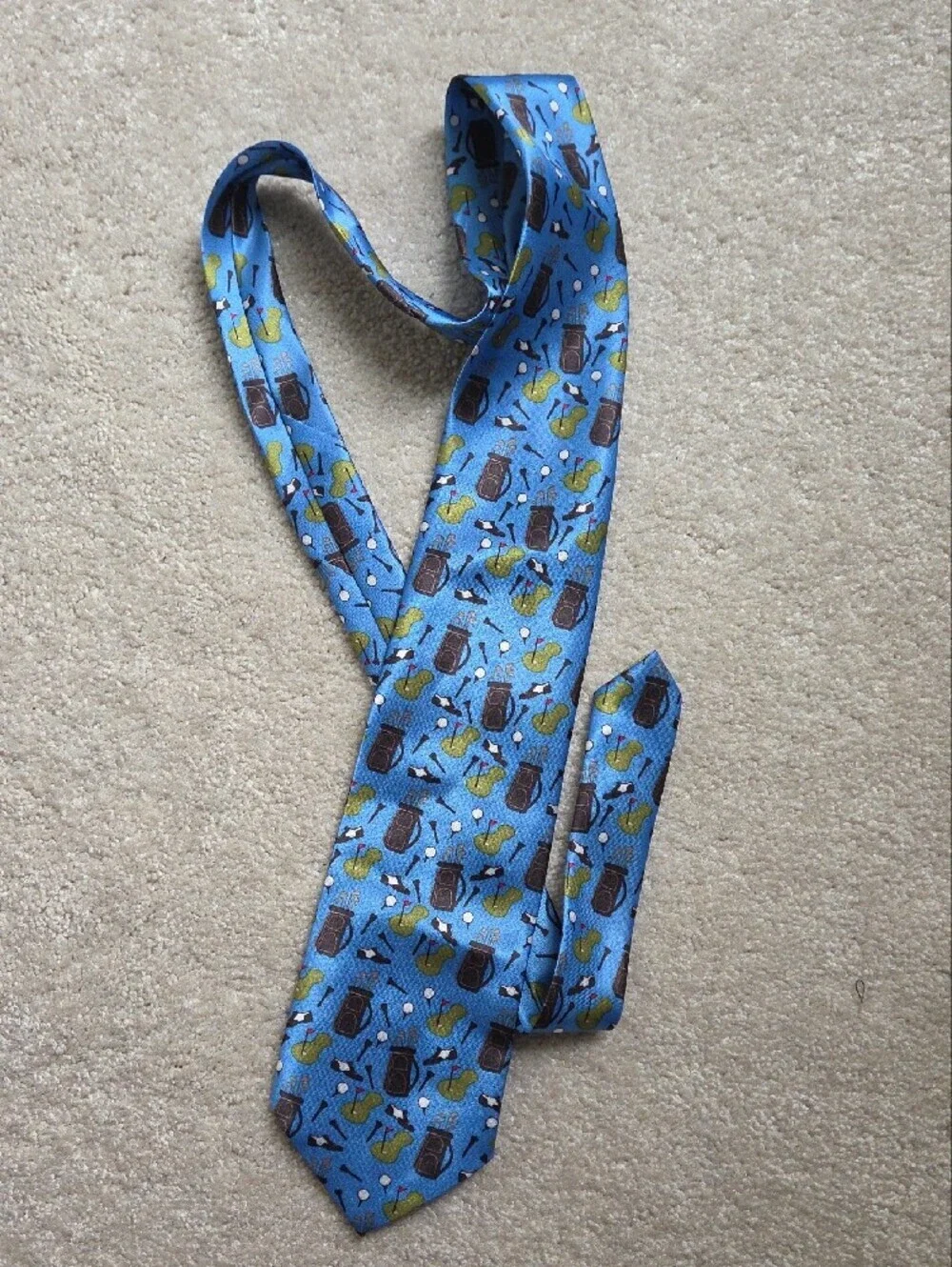 Blue Novelty Golf Pattern Tie